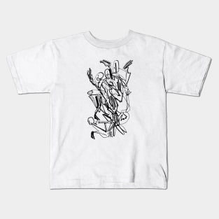 Abstract Bodies Drawing Improvisation #10 Kids T-Shirt